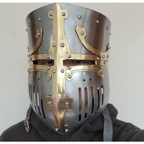 Medieval 13th Century Great Helmet of Castile Fernando III for Sca Larp Reenactment Wearable Reino de Castilla Middle Ages Helm