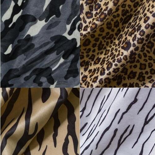 Tiger Leopard Striped Zebra Cloth Camouflage Short Plush Fabric For DIY Shoes Toy Pillow Carpet Sofa Cushion Car Steering Wheel