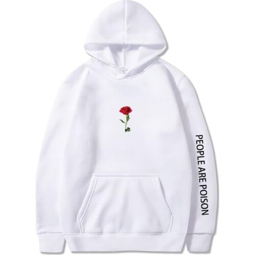 Harajuku Hoodie Sweatshirt New Fashion Rose Fiower Print Hoodies Streetwear Men Women Hip Hop Pullover Clothes Oversized Tops