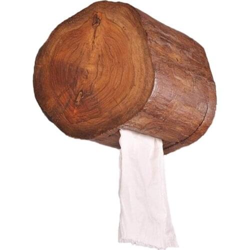 Vintage Wooden Paper Tube Home Hotel Room Tissue Box Bathroom Roll Holder Bathroom Kitchen Paper Holder