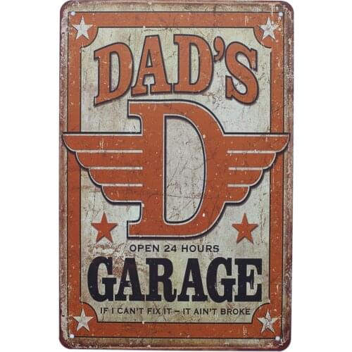 UOOPAI Dads Garage Vintage Metal Tin Sign Antique Plaque Wall Art Poster Garage Home Decor