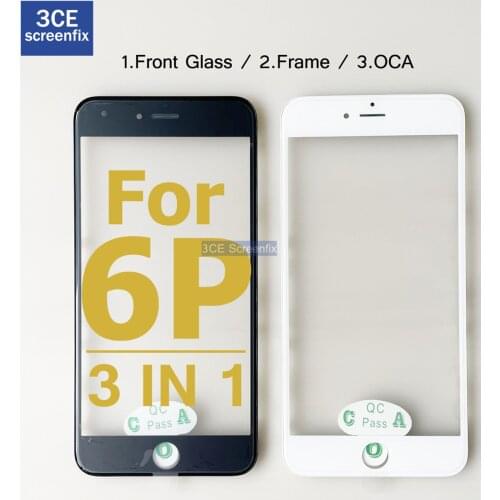 Top Quality Front Outer Glass Middle Frame Bezel Laminate OCA For iPhone 6 Plus 3 in 1 2 in 1 Front Glass Frame OCA