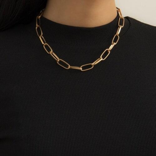 New Vintage Rock Choker Necklace Chains for Women Exaggeration Collares Naszyjnik 2021 Punk Link Chain Party Jewelry Accessories