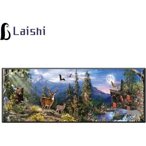 Animals forest Deer, Bear Full Square Round Drill Diy Diamond Painting Moon Life Large Size Embroidery Mosaic Cross Stitch