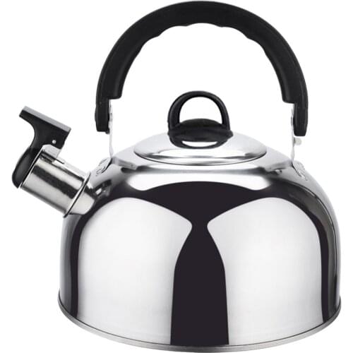 1Pcs Portable Durable Boiling Kettle Stainless Steel Water Kettle Whistling Tea Kettle for Hotel