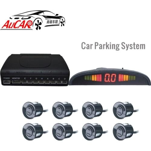 AuCAR Car Auto Parktronic LED Parking Sensor With 8 Sensors Reverse Backup Car Parking Radar Monitor Detector System Backlight