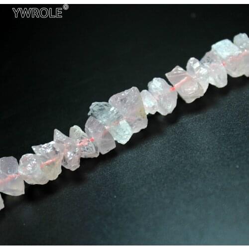 Wholesale Unpolished Irregular Shape Rose Natural Stone Quartz Beads For Jewelry Making Diy Bracelet Pink Beads Strand 15.5