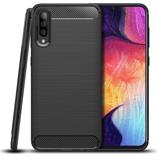 KOLPLER Phone Case For Samsung Galaxy A50 CASE bumper on Cover Carbon Fiber soft TPU Silicon Anti-knock Case For A70 case Capa