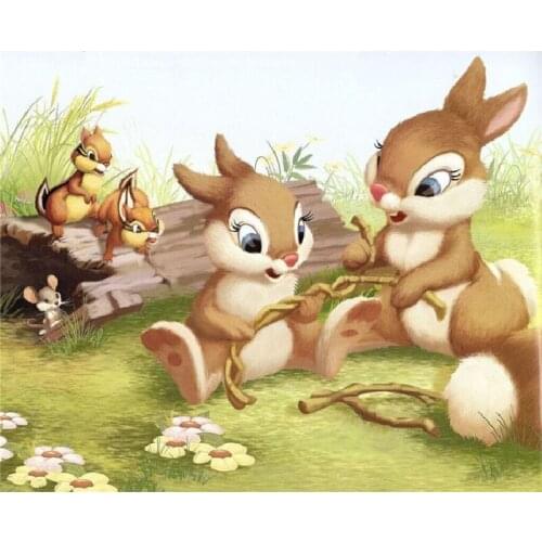 Diy diamond painting cross stitch diamond embroidery Christmas cute cartoon Cartoon rabbit point diamond mosaic painting