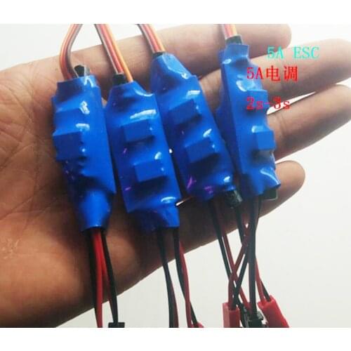 2Pcs Bidirectional 2S-3S 5A Brushed Mini ESC Electric Speed Controller for DIY RC Car/Airplane/Tank/Boat Models Modify