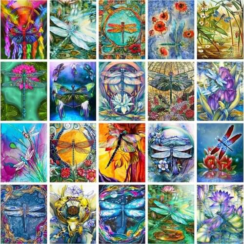 Evershine Full Square Diamond Painting Kit Animals Diamond Embroidery Dragonfly 5D Cross Stitch Rhinestones Mosaic Home Decor