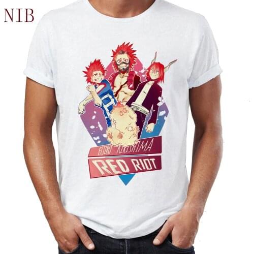 Eijiro Kirishima cartoon anime t shirt men Kawaii Harajuku cartoon print T shirt oversized gothic punk tops women/mens T-Shirts