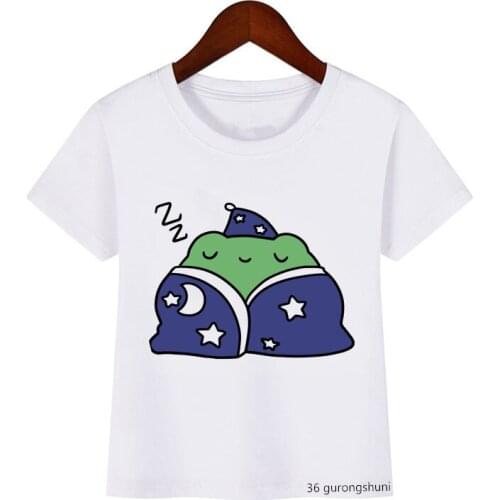 Purple Grapes Frog Graphic Print T-shirt for Boys/girls Cute Funny T Shirts Summer Tops Harajuku Kids T Shirt Boys Clothes