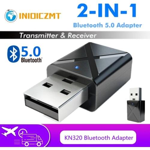 INIOICZMT Bluetooth 5.0 Stereo Audio Receiver Transmitter Mini Bluetooth AUX USB 3.5mm Jack For TV PC Car Kit Wireless Adapter
