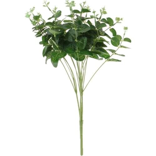 Artificial Simulation Eucalyptus Leaves Plastic Flants for Home Garden Decoration