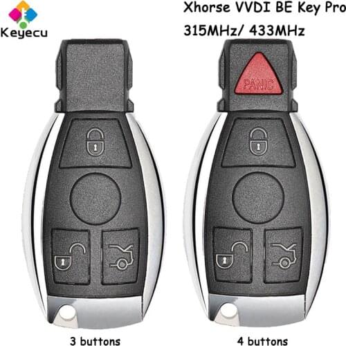 KEYECU Xhorse VVDI BE Key Pro Improved Version Complete Remote Key With 3/ 4 Buttons & 315MHz/ 433MHz - FOB for Mercedes-Benz
