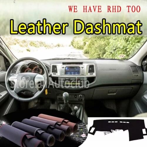 For Toyota Hilux fortuner 2004 -2014 Leather Dashmat Dashboard Cover Dash SunShade Carpet Custom Car Styling LHD+RHD