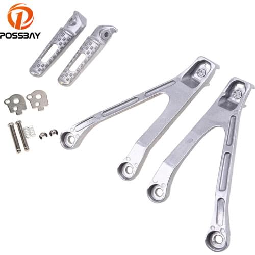 POSSBAY 1Set Motorcycle Rear Footrests Motocross Scooter Foot Pegs Brackets For Honda CBR1000RR 2008 2009 2010 2011 Cafe Racer