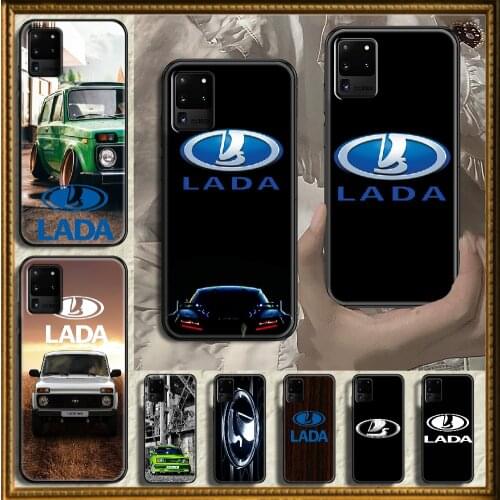 Lada Car Logo Phone case For Samsung Galaxy Note 4 8 9 10 20 S8 S9 S10 S10E S20 Plus UITRA Ultra black painting back art cover