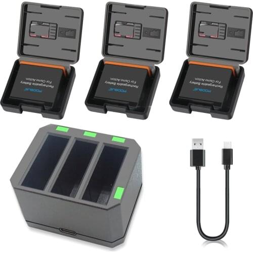 High-density lithium ion 3in1 Osmo Action triple battery charger and Charging Hub Battery for DJI Osmo Action camera