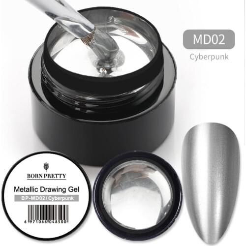 BORN PRETTY Shining Painting Gel Nail Polish 5g Glitter Metallic UV LED Nail Art Soak Off Nail Gel Need Base Top Coat UV LED Gel