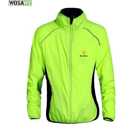 WOSAWE Men MTB Road Bike Bicycle Jackets Breathable Reflective Cycling Jackets Long Sleeve Windproof Outdoor Sports Raincoat