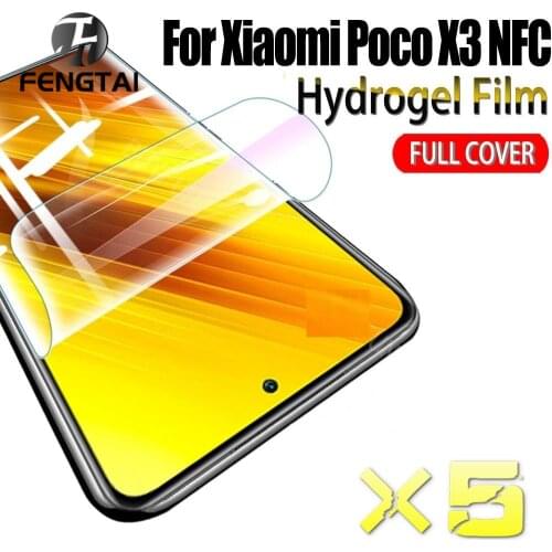 5Pcs Soft Hydrogel Film For Xiaomi Little Bit Poco X3 M2 F2 Pro Screen Protectors On Xiaomi Poco X3 NFC Pro Clear Film Not Glass