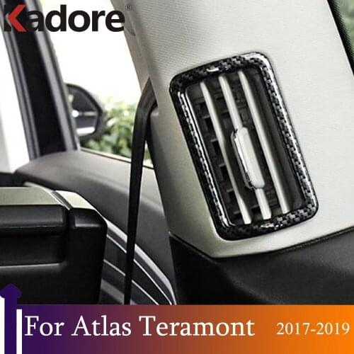 For Volkswagen Atlas Teramont 2017 2018 2019 Air Condition Vent Cover Trim AC Outlet Car Sticker Interior Accessories
