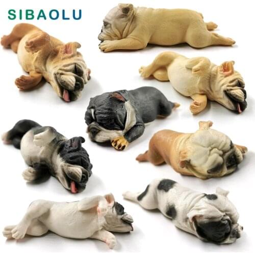 New Simulation Bulldog Farm Lovely Dog figurine Animal model Diy home decor miniature fairy garden decoration accessories modern