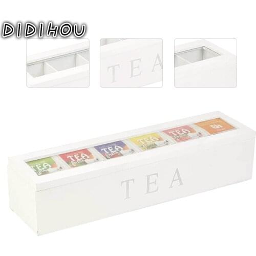 2020 New Wooden Tea Box with Lid Coffee Tea Bag Storage Holder Organizer for Kitchen Cabinets Coffee Tea Bag Storage Holder