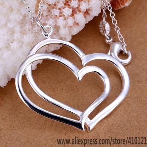 P108_2 Lucky Charm Silver Color Pendants For Women Jewelry Necklace Women Accessories Fashion Pendant Around The Heart /fla