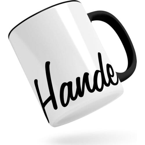 Personalized Handwritten Name Design Black Mug Bardak-3