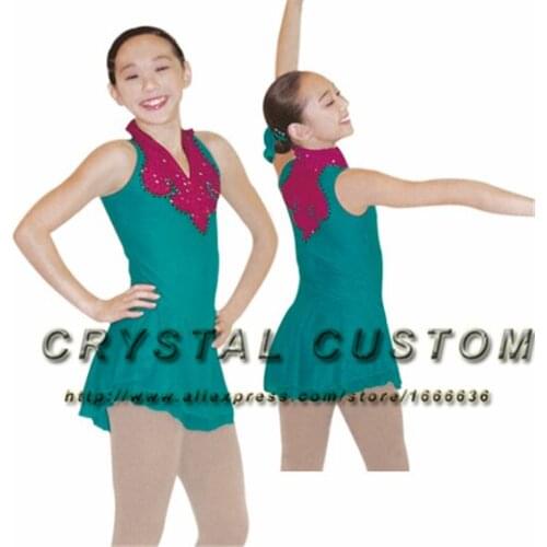 Ice Figure Skating Dress For Kids Fashion New Brand Competition Figure Skating Dresses Crystal Custom DR3619