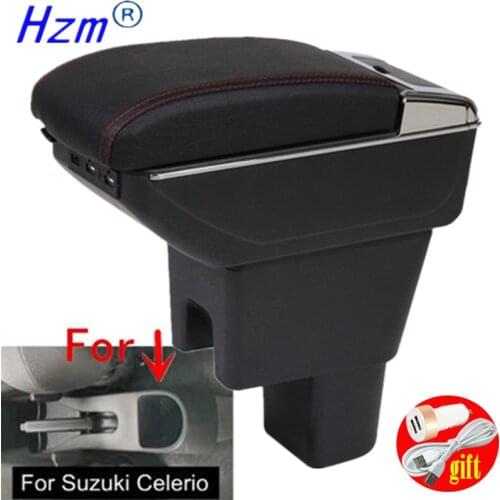For Suzuki Celerio Armrest Box For Suzuki Celerio Center Console Modification Accessories Cup Holder Large Space USB Interface