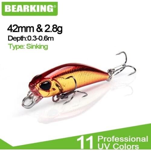 Bearking hot model 4.2cm 2.8g quality painting Wobblers dive 0.3 to 0.6m Fishing Lure Bait Swimbait Crankbait with 2xstrong Hook