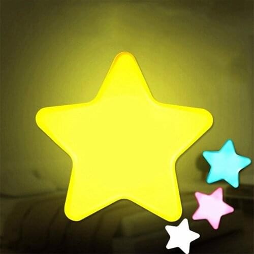 Mini Star LED Night Light Automatic Switch Star Bedside Wall Lamp Cute Cartoon Sleeping Light For Nursery Baby Kids Bedroom