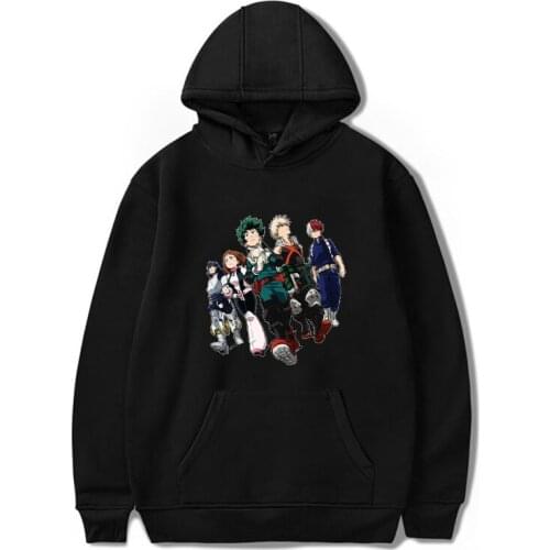 My Hero Academia Hoodie Grunge Kacchan Todoroki Deku Japanese Anime Sweatshirt men and women Top Harajuku Hoodie