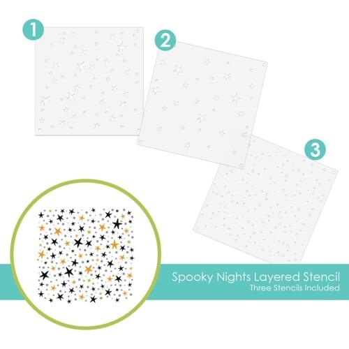 Spooky Nights Layering Stencil 2021 Arrival New Diary Scrapbooking Easter Craft Engraving Making Stencil Embossing Template