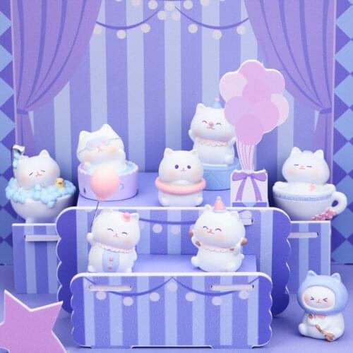 Cute Mini Cat Figure Original Baby Animal Series 5 Styles Doll Home Decorate Anime Little Pet Kids Lovely Gift Creative Ornament