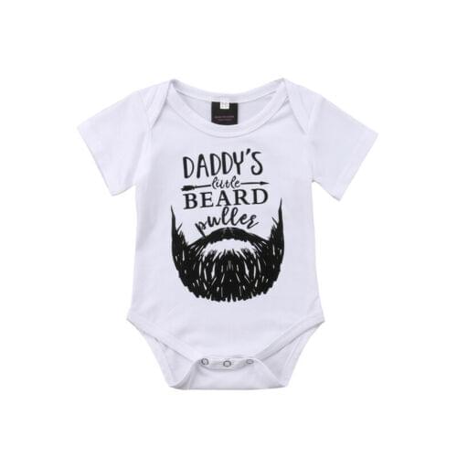 Baby Boy Girl Romper - DADDYS BEARD - Newborn Baby Clothes Babygrows 0-18M