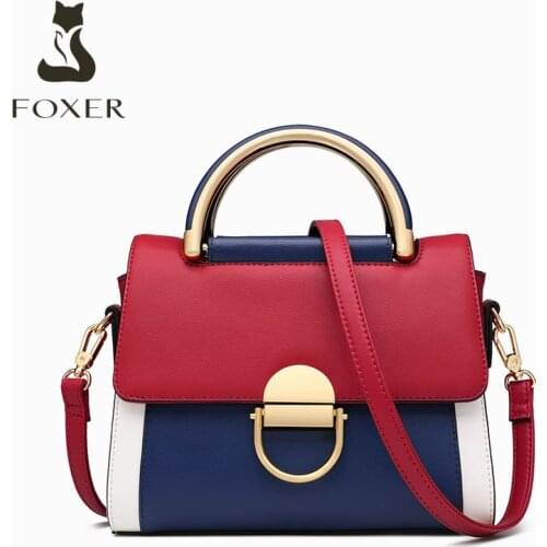 FOXER Occident Style Womens Handbag 2020 Fashion Cow Leather Shoulder Bag for Lady Elegant Luxury Female Winter Cross body Bag