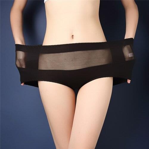 2XL Large Size Women Sexy Lace Panties High Waist Breathable Seamless Transparent Underwear Ladies Briefs