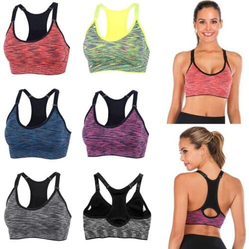 Women Sports Bra Breathable Quick Dry Yoga Bra Top Padded Shockproof Cross Back Push Up Fitness Gym Running sports Bra