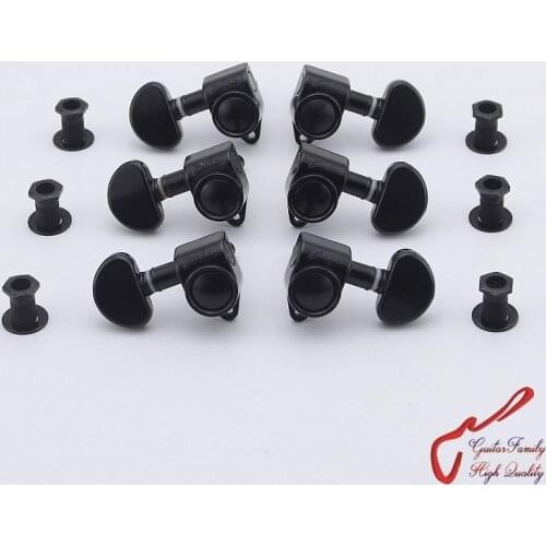1 Set GuitarFamily 3R-3L Guitar Machine Heads Tuners Black ( #0380 ) MADE IN KOREA