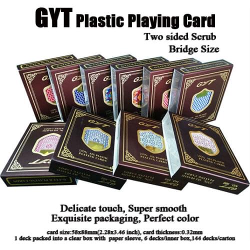 1pc 100% Plastic Playing Cards two sided scrub casino card bridge size 3.46x2.28 inch Abrasion resistant Waterproof