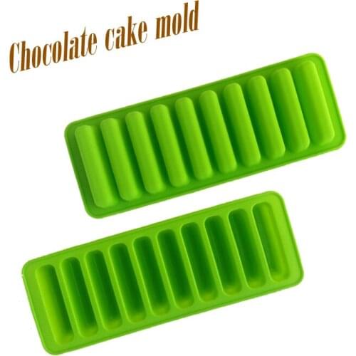 10 Lattices Candy Silicone Bakeware Tools Clavate Chocolate Mold Ice Cube Tray Thumb Biscuit Mold cake tools