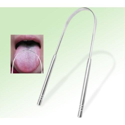 2 pcs Stainless Steel Bow-shaped Tongue Cleaner Scraper Oral Care Bad Breath Sweeper Health Tool For Oral Hygiene Health Use
