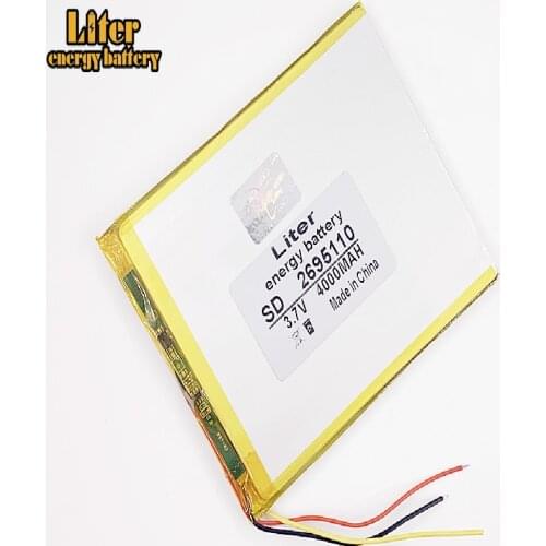 3 line 2695110 3.7V 4000MAH lithium polymer battery MP3 MP4 battery recorder Rechargeable batteries Tablet battery
