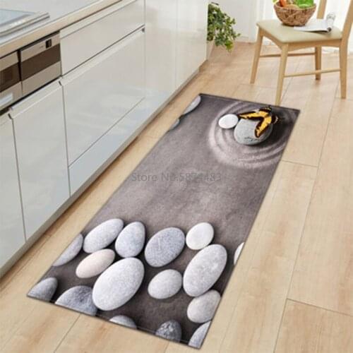 3D Long Kitchen Anti-slip Mat Bath Carpet Floor Mat Home Entrance Doormat Absorbent Living Room Floor Mats Modern Kitchen Rug