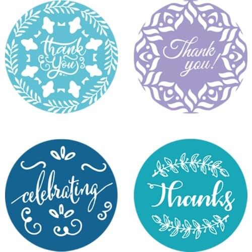 50-500pcs Floral Pattern 4 Designs Thank You Stickers Seal Labels Christmas Stickers School Teacher Reward Stationery Sticker